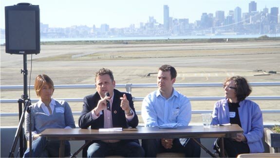 Gia Schneider, Natel Energy; Danny Kennedy, Sungevity; Adam Lorimer, Alphabet Energy; Monika Weiss, ergSol